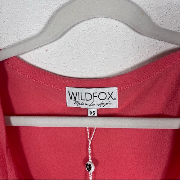 WILDFOX Womens Top Rad Maxwell Short Sleeves Red Size XS pink red lace up - Picture 13 of 16